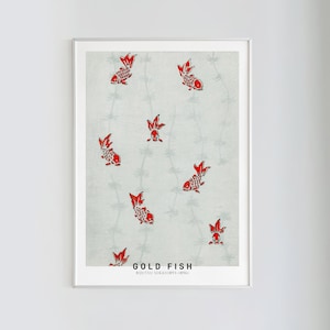 Watanabe Seitei, Gold Fish | Bijutsi Sekai Series, Japanese Vintage Art, Exhibition Poster, Instant Digital Print