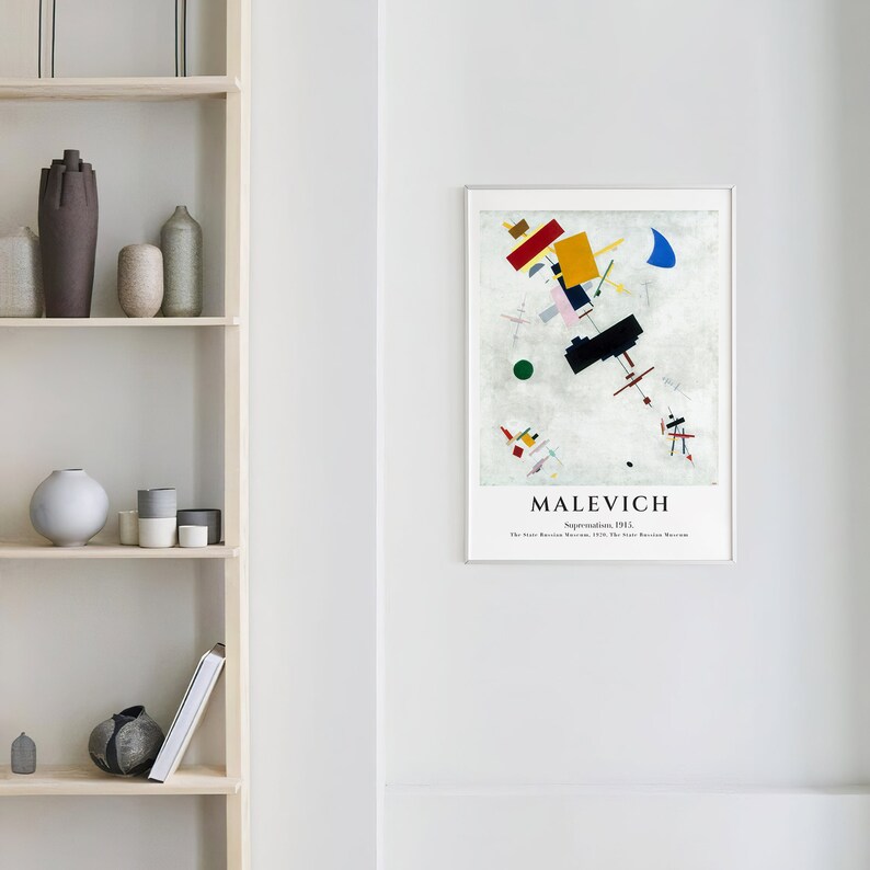 Malevich, Suprematism 1915 | Futurist, Minimalist Poster, Abstract Art Print, Exhibition Poster, Instant Download image 2