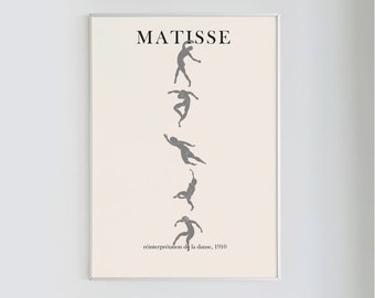 Henri Matisse, Dance Figures Poster | Boho Interpretation Matisse, Charcoal - Beige, Scandi Home Decor, Instant Digital Print