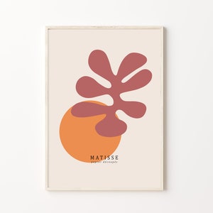 Henri Matisse, Liście III | Boho Interpretacja Matisse, Neutralny Beż, Skandynawski Wystrój Domu, Natychmiastowy Cyfrowy Wydruk