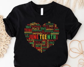 Juneteenth Heart Shirt, Black History Month Tee, African American Pride Tshirt, Juneteenth Celebration Clothing,Black Women Empowerment Gift