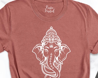 Ganesh Shirt,  Indian Religious Gifts, Ganesha Tshirt, Hindu Elephant God Tee, Yoga Meditation Apparel, Spirituality Diwali Women T Shirt