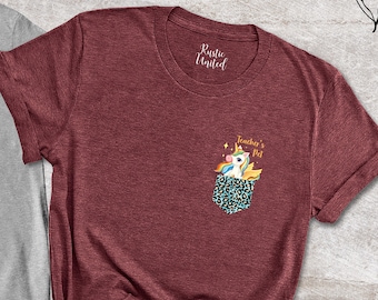 Cute Unicorn T-shirt, Christmas Teacher Gift, Teacher Gift, Women Teacher Shirt, Cute Unicorn Shirt For Teacher, Pocket Size Unicorn Shirt