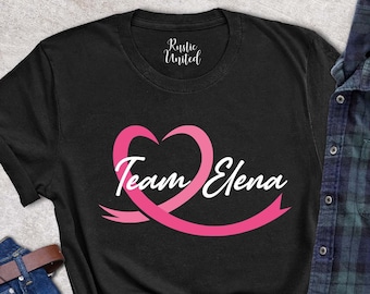 Custom Breast Cancer Team,Breast Cancer Gift,Personalized Ribbon,Pink Ribbon,Cancer Support Team,Custom Cancer Shirt,Support Squad Tshirt