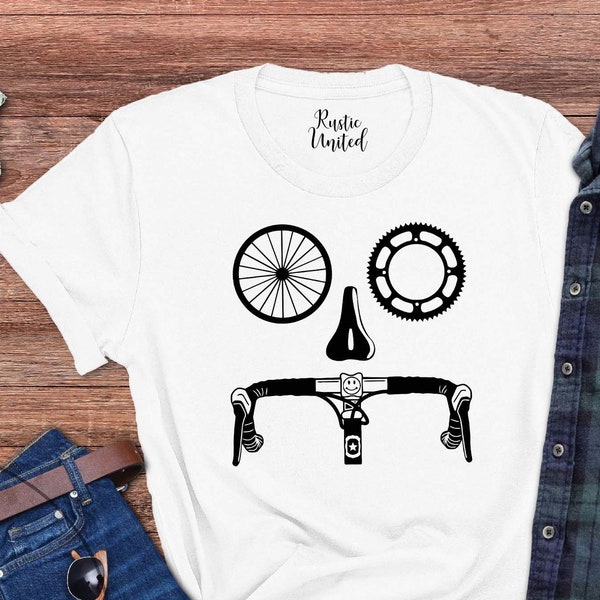 Funny Bike Shirt, World Bicycle Day Gift T-Shirt, Biking Shirts, Cycling Gifts, Bicycle Clothing, Cyclist Shirt, Skeleton Face Bicycle Shirt