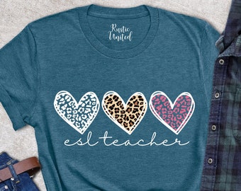 ESL Teacher Gift,Gift for Teacher,Custom ESL Teacher,Teacher Shirt,Gifts for Teachers,ESL Teacher Shirts,Back to School Tee,School Shirt