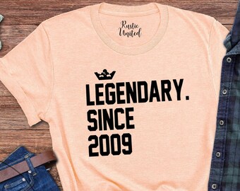16th Birthday Shirt For Girls And Boys, Teenager Gifts, Birthday Party T-Shirt, Birthday Clothing, Happy 16th Birthday, Legendary Since 2009