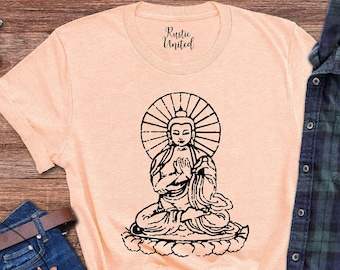 Sitting Buddha Shirt, Gift For Yogi, Buddhism Shirt, Yoga Meditation Shirts For Women And Men, Minimalist Shirt, Buddhist Gift, Namaste Tee