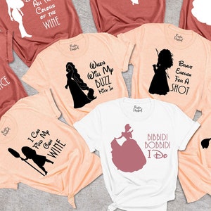 Disney Bridal Party Shirt, Disney Princess Bachelorette Shirts, Bachelorette Party Disney Tees, Bibbidi Bobbidi I Do Shirt, Bride Tee Shirt