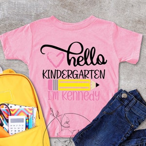 Personalized Kindergarten First Day Of School Shirts, Custom Kindergarten T-shirt, Custom Name Kindergarten Tee Shirt, Back To School Tee