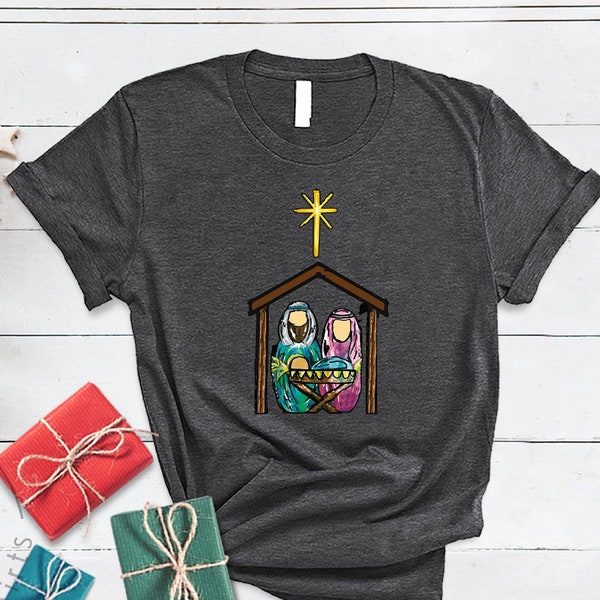 Christmas Nativity Holiday Shirt,Christmas Women Shirt,Christmas Gifts,Jesus Shirt,Family Matching Shirt,Christian Shirt A True Story Tee