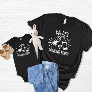 Dad and Son Matching Shirts, Drinking Buddies, Fathers Day Gift, Baby Shower Gift, New Dad Gift,Funny Kids Shirt, Valentines Gift, Baby Gift