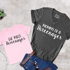 Mommy And Daughter Matching Shirts, Mama Gift T-Shirt, Mom And Me Shirt, Mother And Baby Tshirt, Mama and Mini Outfit, Threenager Shirt