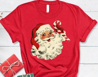 Christmas Santa Shirt, Retro Santa Shirt, Gift For Christmas, Retro Christmas Shirt, Christmas Shirt For Women, Gift For Women, Santa Shirt