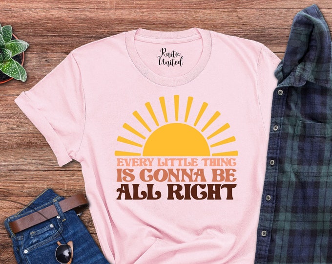 Poster hippie Every Little Thing Is Gonna Be Alright Decor Poster da parete con cartello in metallo, 20 x 30 cm