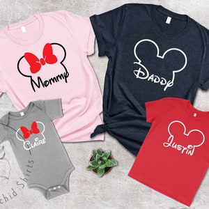 Custom Name Disney Family Shirts,Mickey Custom Disney Shirts,Cute Custom Disney Matching Family T-shirts,Mickey Mouse Apparel,Disney Babytee