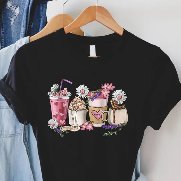 Daisy Coffee Cups Shirt,Mother's Day Gifts,Mama Coffee Shirts,Flowers Lovers Women Tshirt,Mama Needs Tee,Spring Floral Outfit,Gift For Wife