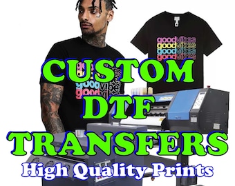 Custom DTF Transfers, DTF Transfers Ready For Press, Full Color Wholesale Bulk Direct To Film Heat Transfer, Personalized Design Image Photo