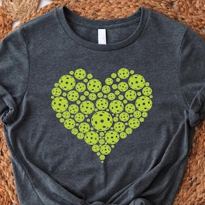 Pickleball Heart Shirt,Pickleball Gifts,Love Pickleball Shirts,Pickleball Team Tee,Sports Mom Tshirt,Player Women Pickleball Lover Apparel
