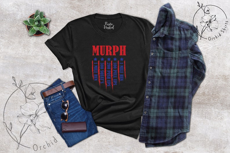 Murph Lettering Memorial Day Shirt, Murph Tasks Shirt, Veteran Shirt, Patriotic Shirt ...