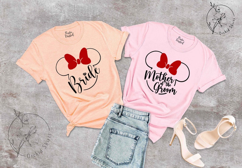 Minnie Mouse Bride T-shirt, Disney Bridal Party Tees, Bride Disney Gift, Disney Bridal Party Shirts, Minnie Disney Bachelorette Party Shirts image 7