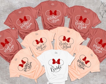 Minnie Mouse Bride T-shirt, Disney Bridal Party Tees, Bride Disney Gift, Disney Bridal Party Shirts, Minnie Disney Bachelorette Party Shirts