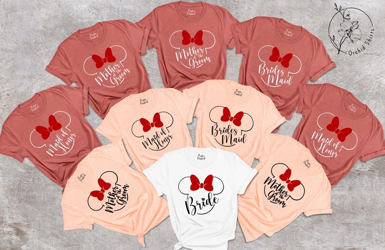 Minnie Mouse Bride T-shirt, Disney Bridal Party Tees, Bride Disney Gift, Disney Bridal Party Shirts, Minnie Disney Bachelorette Party Shirts image 1