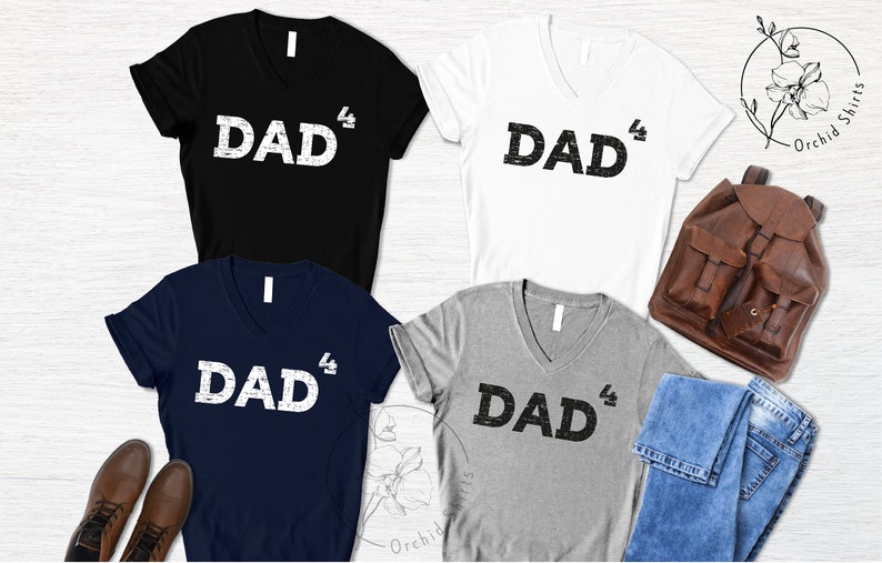 Dad of Four,Father of Four,Dad of 4 Dad 3 Gift, Fathers Day Shirt,Present for Fathers Day,Family Love,Daughter Son,Kids, Gift Ideas for Dads image 7