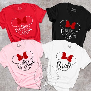 Minnie Mouse Bride T-shirt, Disney Bridal Party Tees, Bride Disney Gift, Disney Bridal Party Shirts, Minnie Disney Bachelorette Party Shirts image 3