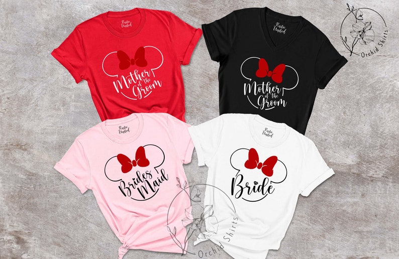 Minnie Mouse Bride T-shirt, Disney Bridal Party Tees, Bride Disney Gift, Disney Bridal Party Shirts, Minnie Disney Bachelorette Party Shirts image 3