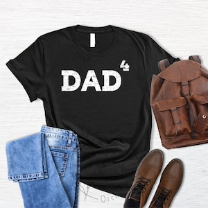 Dad of Four,Father of Four,Dad of 4 Dad 3 Gift, Fathers Day Shirt,Present for Fathers Day,Family Love,Daughter Son,Kids, Gift Ideas for Dads image 3