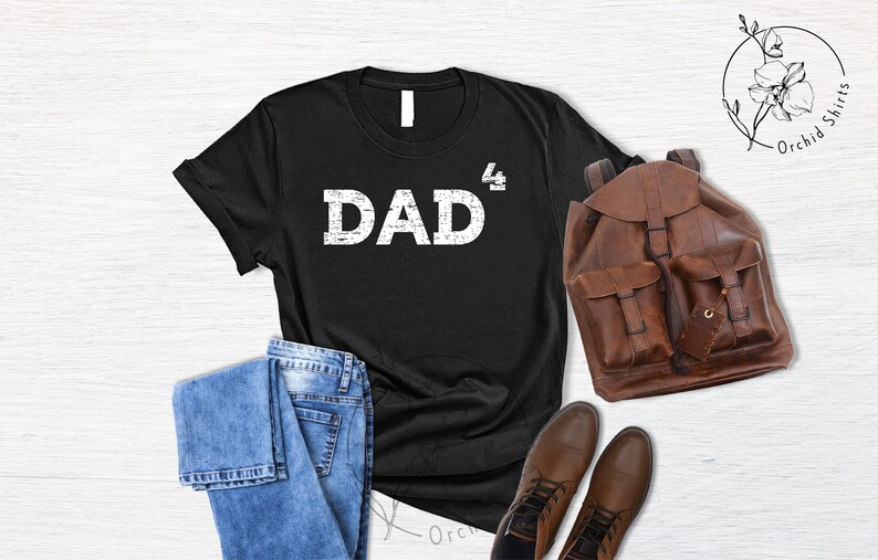 Dad of Four,Father of Four,Dad of 4 Dad 3 Gift, Fathers Day Shirt,Present for Fathers Day,Family Love,Daughter Son,Kids, Gift Ideas for Dads image 3