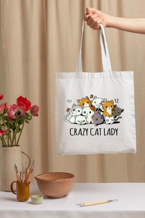 Veqzc Funny Cat Tote Bag – 'Tarot The Cat Lady' Design, 15 X 13.3 Inch Reusable Grocery Bag, Gift For Cat Lovers Women - View #13