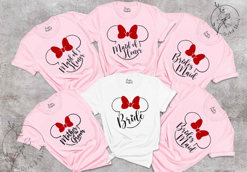 Minnie Mouse Bride T-shirt, Disney Bridal Party Tees, Bride Disney Gift, Disney Bridal Party Shirts, Minnie Disney Bachelorette Party Shirts image 5