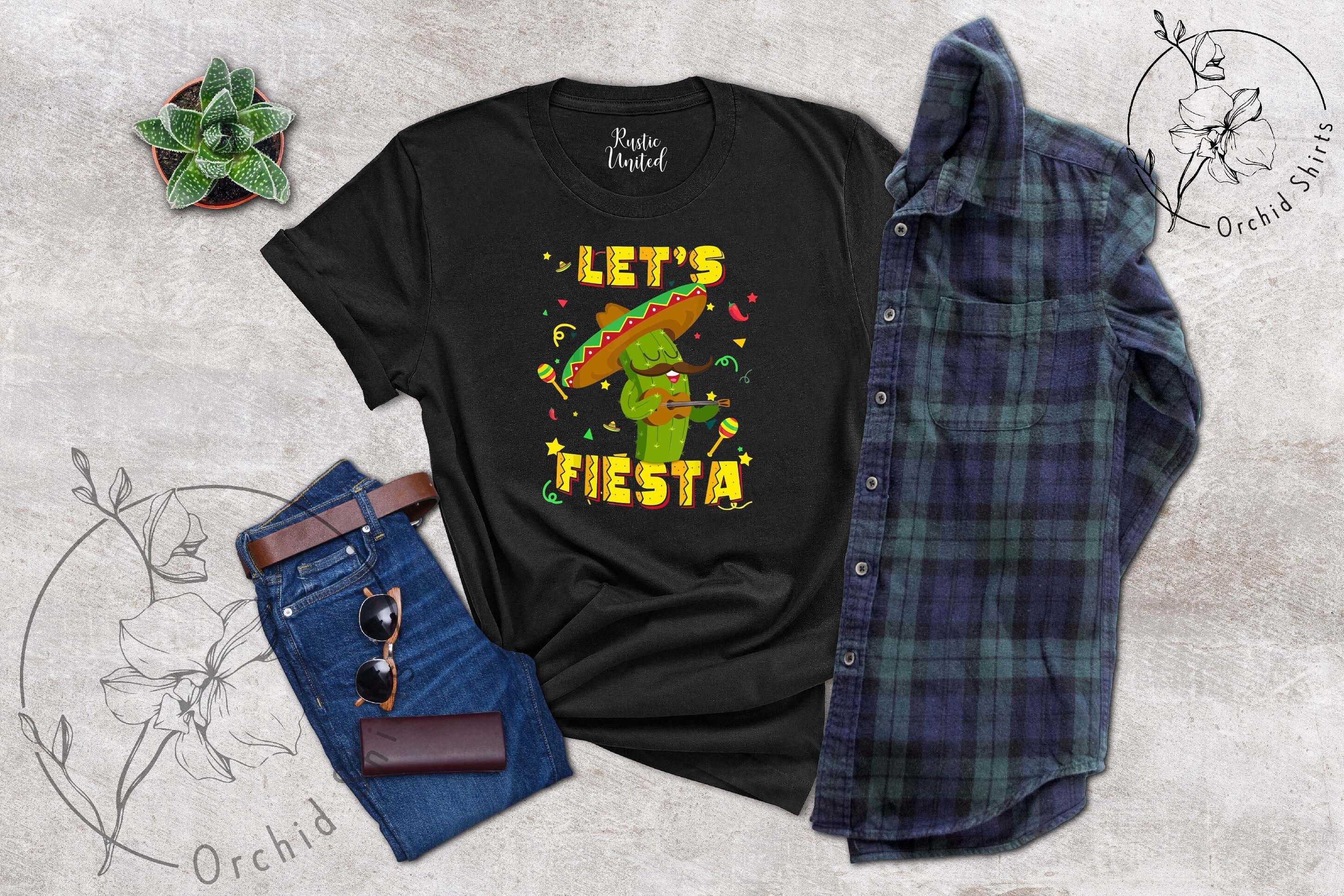 Fiesta Party Shirt, Cinco De Mayo Gifts, Funny Drinking Party T-Shirt, Latina Shirts, Mexican Fiesta Tees, Let's Fiesta Shirt For Women, Men