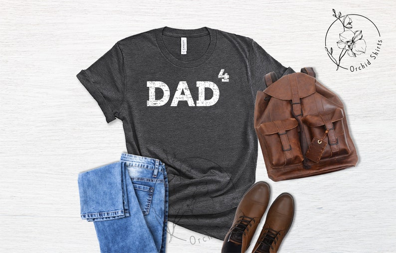 Dad of Four,Father of Four,Dad of 4 Dad 3 Gift, Fathers Day Shirt,Present for Fathers Day,Family Love,Daughter Son,Kids, Gift Ideas for Dads image 1