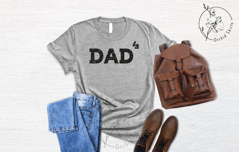 Dad of Four,Father of Four,Dad of 4 Dad 3 Gift, Fathers Day Shirt,Present for Fathers Day,Family Love,Daughter Son,Kids, Gift Ideas for Dads image 4