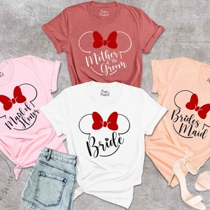 Minnie Mouse Bride T-shirt, Disney Bridal Party Tees, Bride Disney Gift, Disney Bridal Party Shirts, Minnie Disney Bachelorette Party Shirts image 4