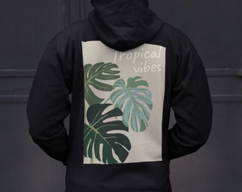 Sweat à capuche ultra doux - Tropical vibes - Cadeau couple - Oversize moderne streetwear -  Sweat homme femme