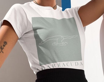 100% unisex cotton T-Shirt - Barracuda - Artistic swimming s - Synchro T-shirt - Minimalist line art T-shirt - Oversize streetwear