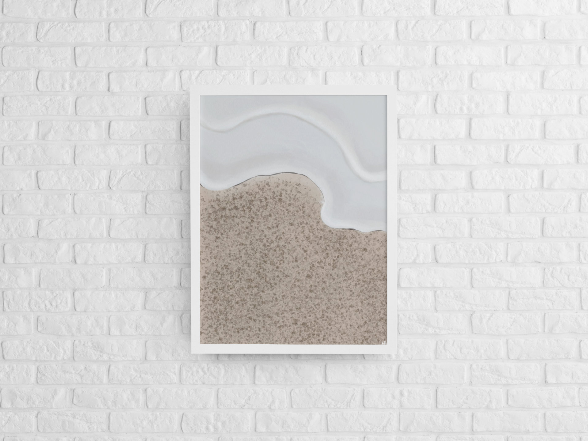 Affiche A4, A3 - Douces Vagues Poster Imprimé Illustration Digitale Décoration Murale Cadeau Minimal