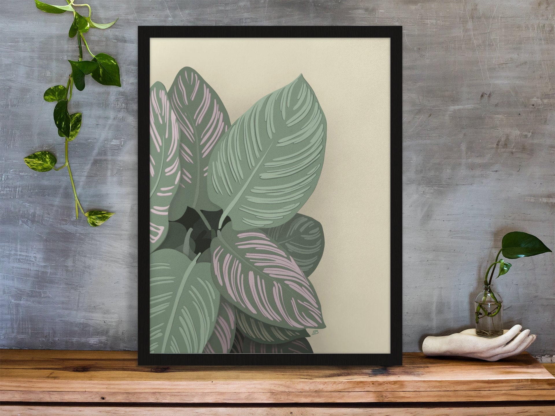 Affiche A4, A3 - Feuilles Tropicales Affiche Imprimée Nature Botanique Plantes et Fleurs Décoration 