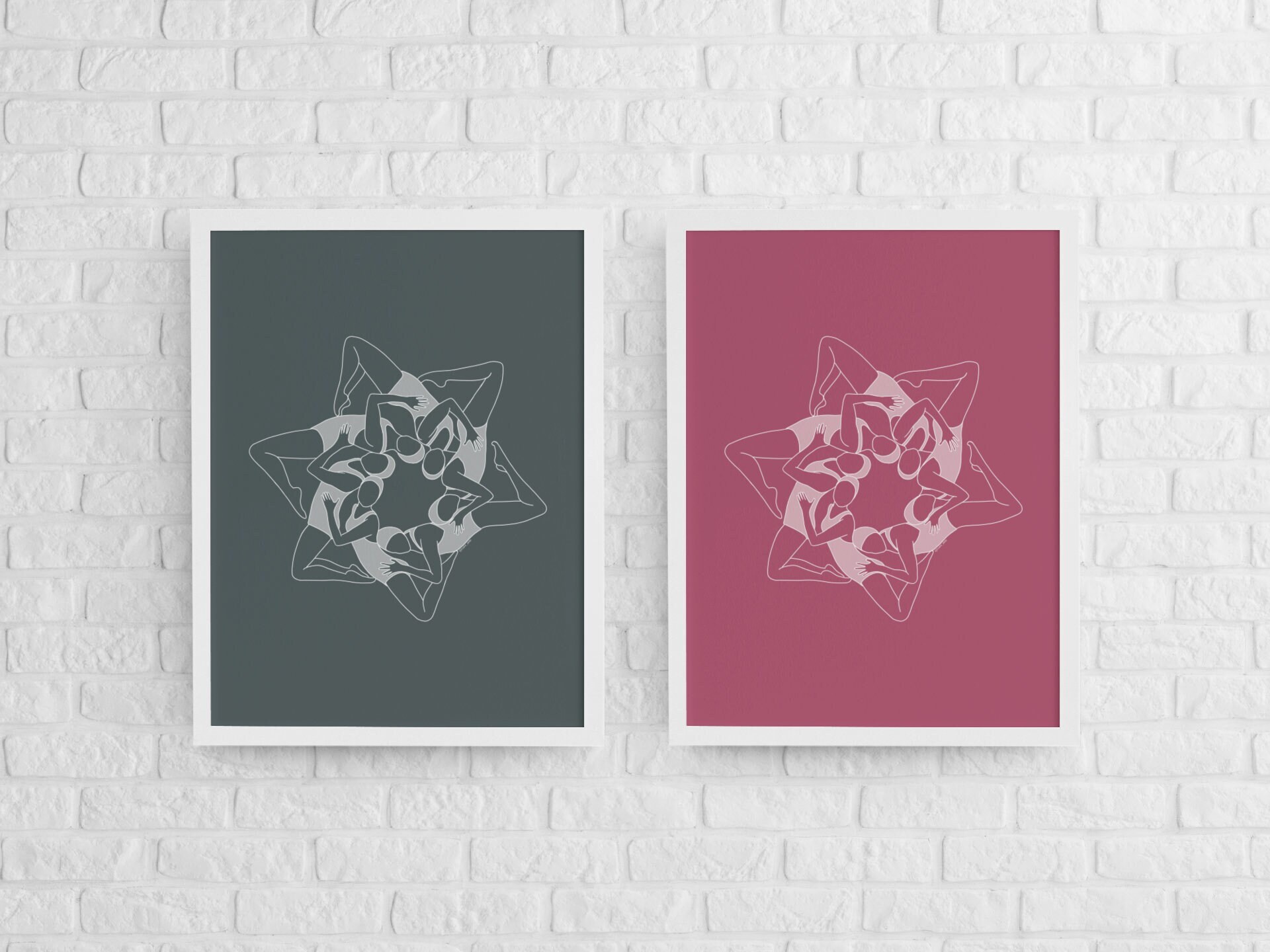 Affiche A4, A3 - Figure de Surface Natation Synchronisée Poster Artistique Affiche Minimaliste Illus