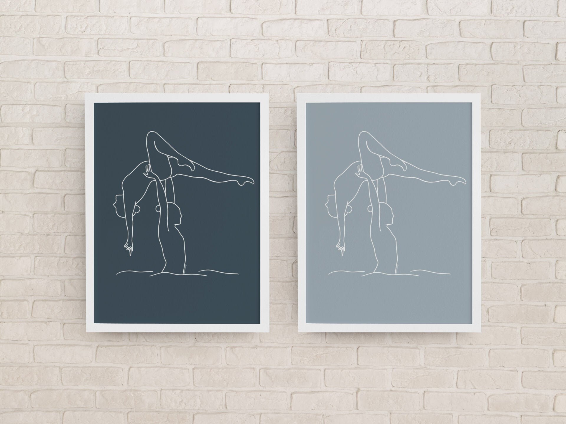 Affiche A4, A3 - Porté Natation Synchronisée Poster Imprimé Affiche Minimaliste Illustration Digital