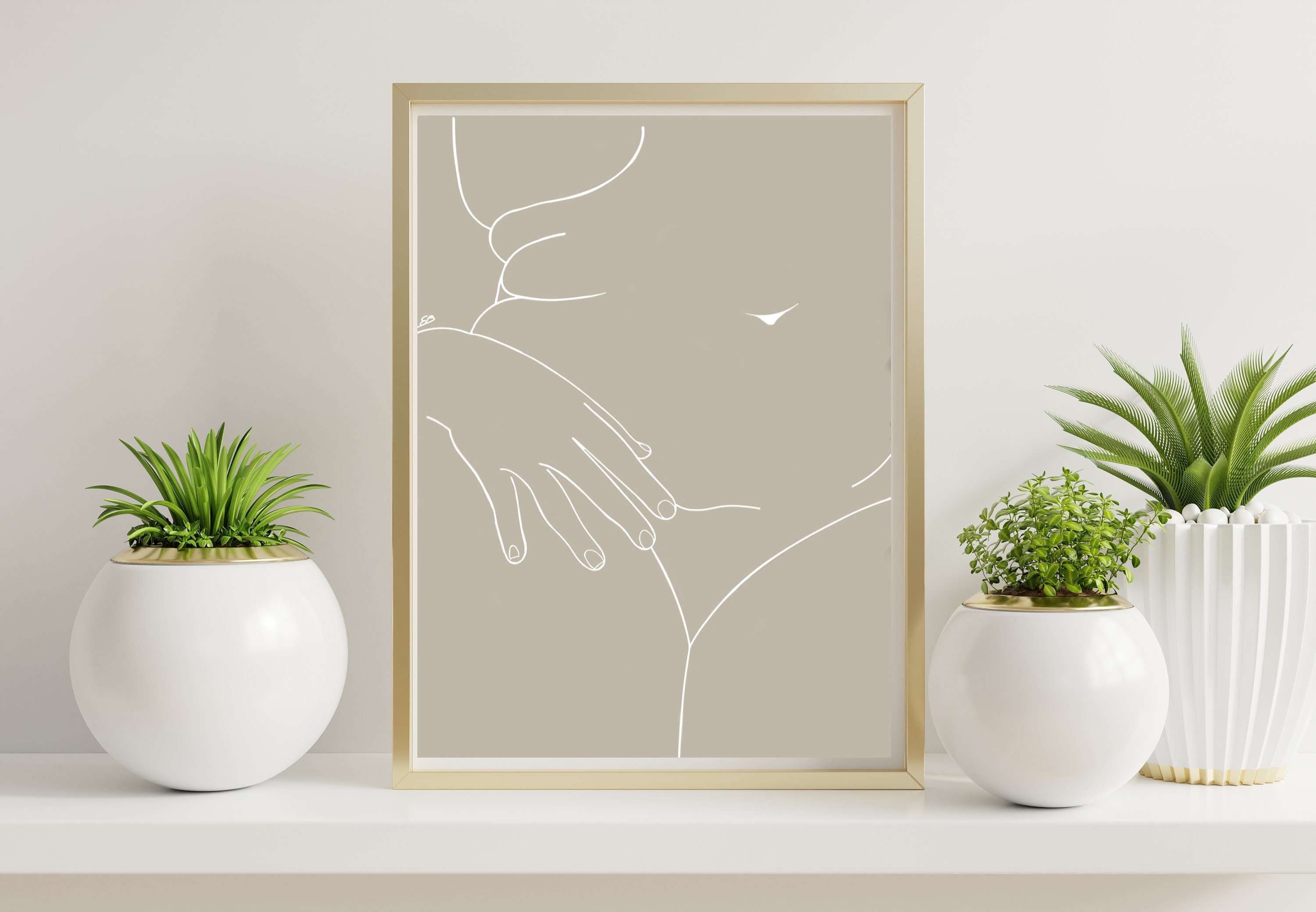 Affiche A4, A3 - Harmonie Silhouette Femme Illustration Poster Décoration Murale Féministe Minimalis