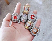 6 Clemson Tigers football championship ring set, Clemson University Fighting Tigers champion ring, 1981, 2015, 2016, 2018, 2019 ring set