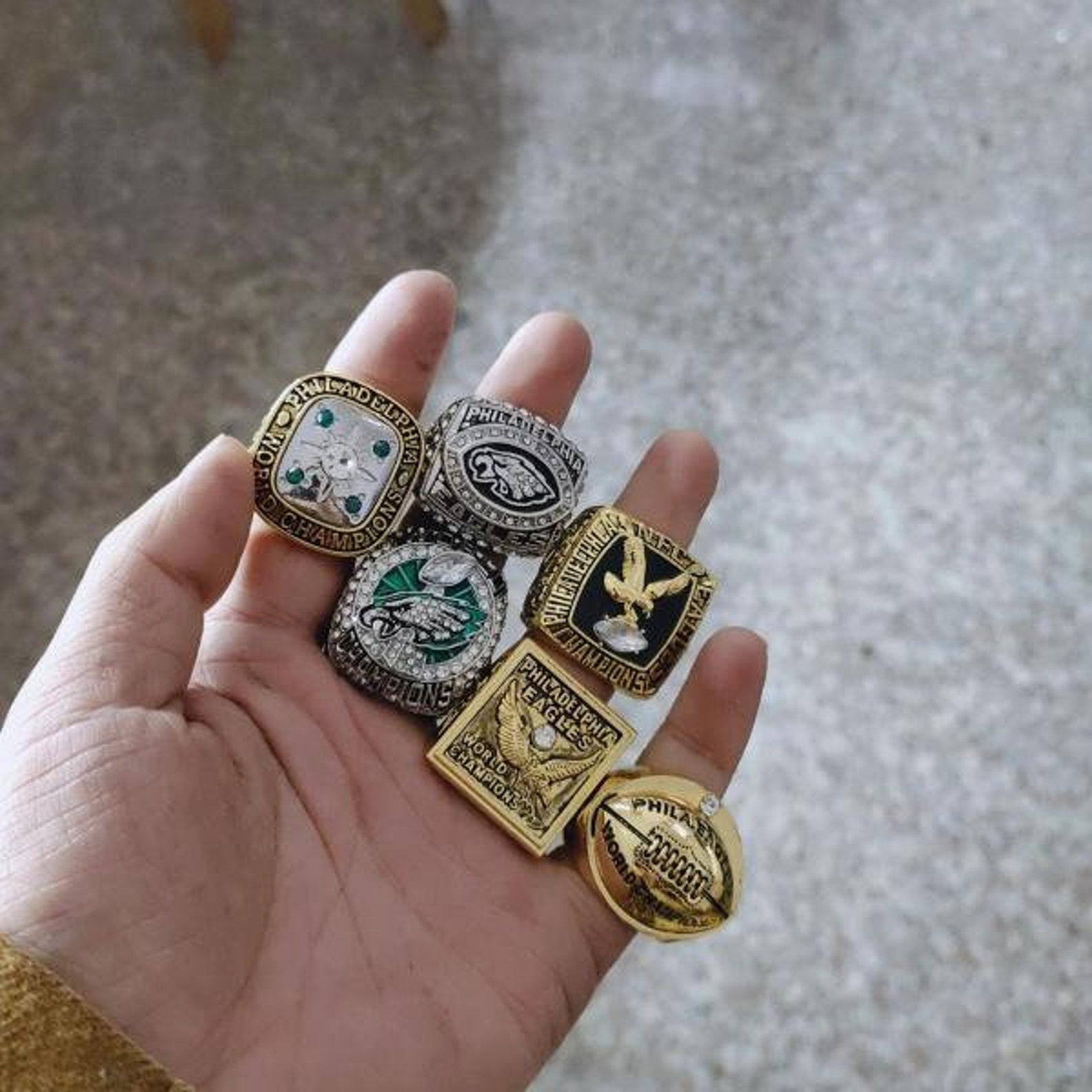 Philadelphia Eagles 6 championship rings set 2018 Super Bowl  Etsy