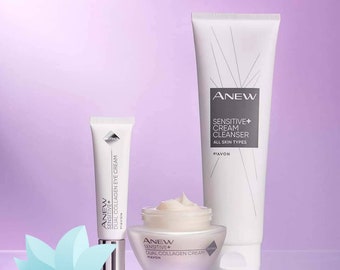 Avon Anew Sensitive Dual Collagen Skincare | Eye Cream | Moisturiser | Cleanser | Sensitive Skin | Dual Collagen Boost