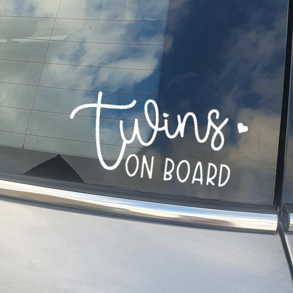 Twins on Board car vinyl decal, Car sticker, child on board