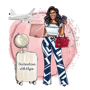 Travel Blogger Logo,Travel Agent Logo,Travel Agency Logo,Cartoon logo,Digital portrait,Hand draw logo,Business Logo,Avatar Logo,Digital Logo